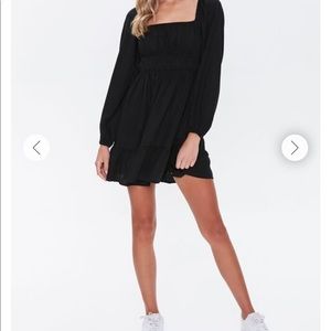 Forever 21 peasant mini dress, black Size L